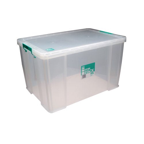 Storestack 85 Litre Storage Box W660Xd440Xh390mm Clear RB11090