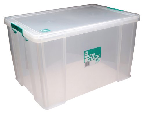 Storestack 85 Litre Storage Box W660Xd440Xh390mm Clear RB11090
