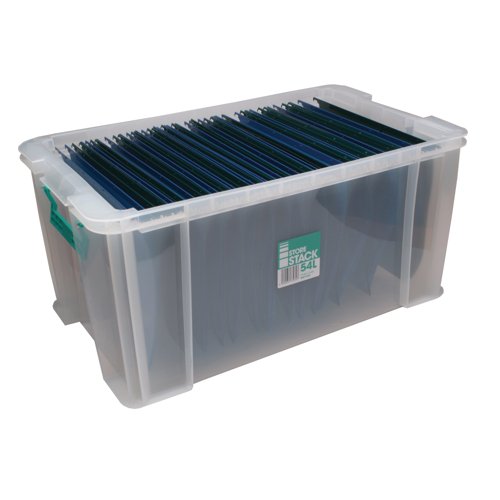 Storestack 54 Litre Storage Box W640Xd380Xh310Mm Clear RB77234