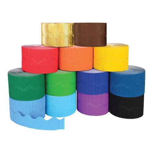 Scalloped Corrugated Border Rolls Flame Red 78708