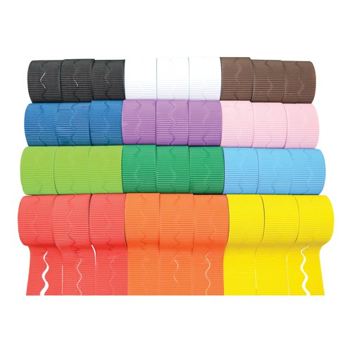 Fade Resistant Corrugated Border Rolls Assorted (Pack of 20) AR02451