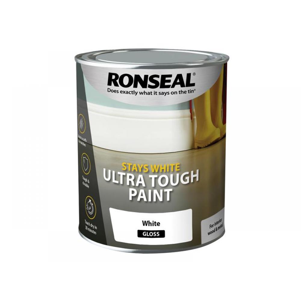Ronseal Stays White Ultra Tough Gloss Paint, 750ml