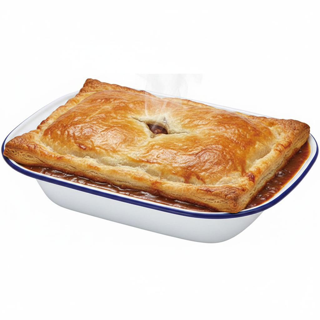 Falcon Enamel Oblong Pie Dish |  Blue and White | 26cm
