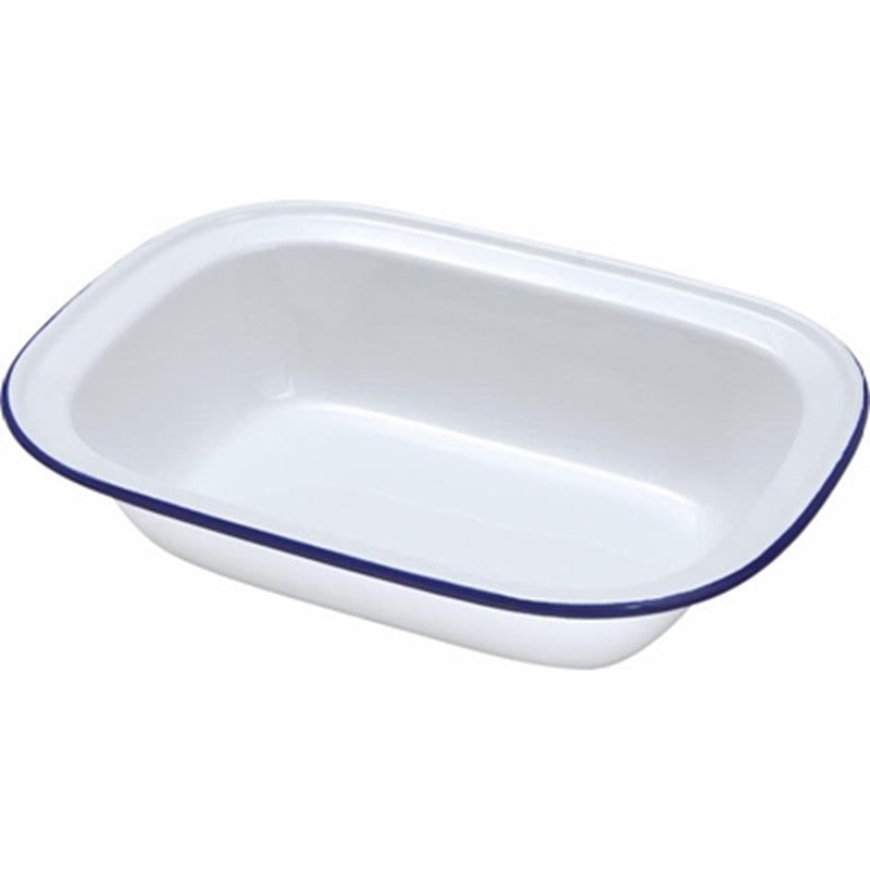 Falcon Enamel Oblong Pie Dish |  Blue and White | 26cm