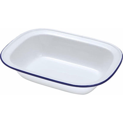 Falcon Enamel Oblong Pie Dish |  Blue and White | 26cm