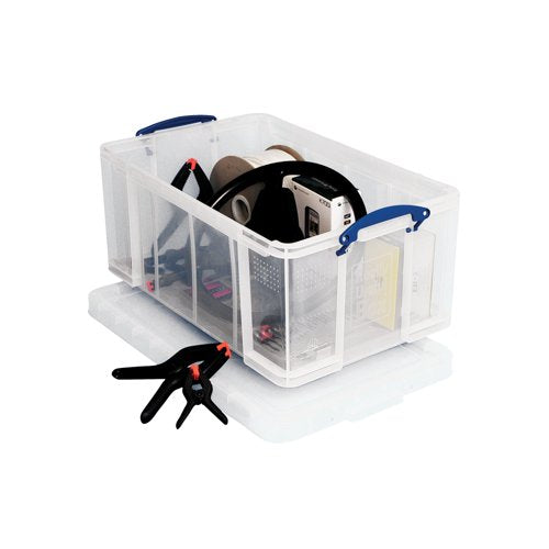 Really Useful 64 Litre Plastic Storage Box 710x440x310mm Clear 64C