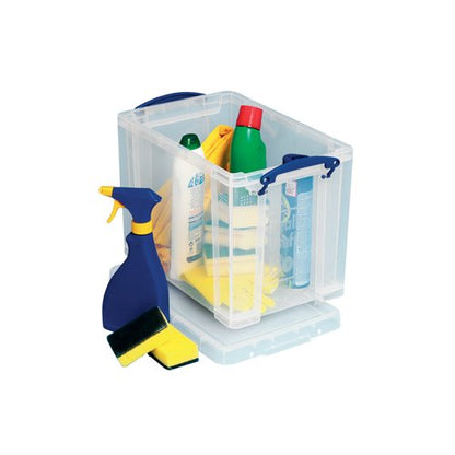 Really Useful 19L Plastic Storage Box With Lid W375xD255xH290mm Clear RUP80213