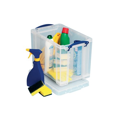 Really Useful 19L Plastic Storage Box With Lid W375xD255xH290mm Clear RUP80213