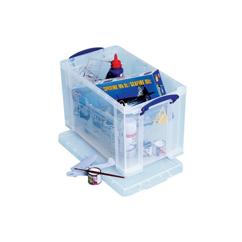 Really Useful 24L Plastic Storage Box With Lid W465xD270xH290mm Clear RUP80256