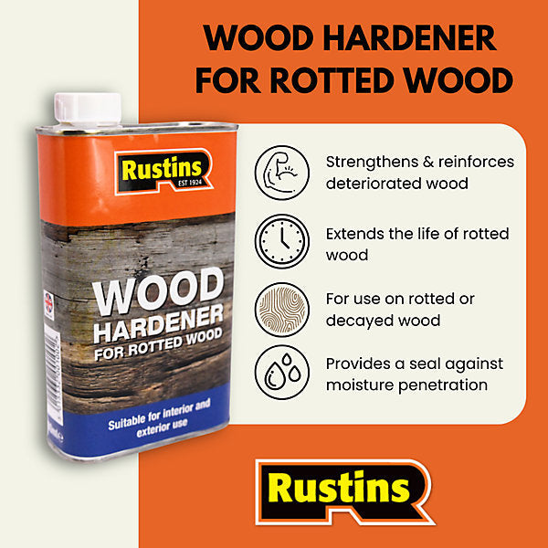 Rustins Wood Hardener For Rotted Wood - 250Ml