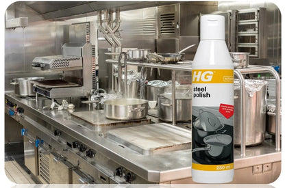 HG Steel Polish, Steel, Chrome & Copper | 3in1 Polish, Cleaner & Protector | 250ml