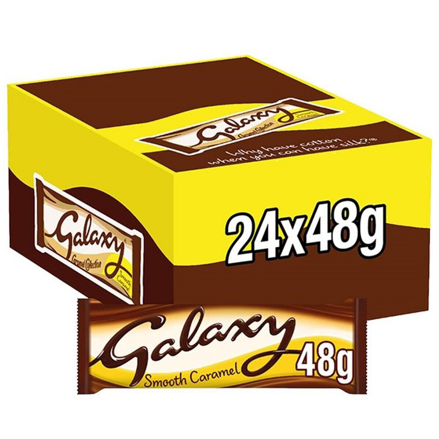 Galaxy Smooth Caramel & Milk Chocolate Bar, 24 Bars of 48g