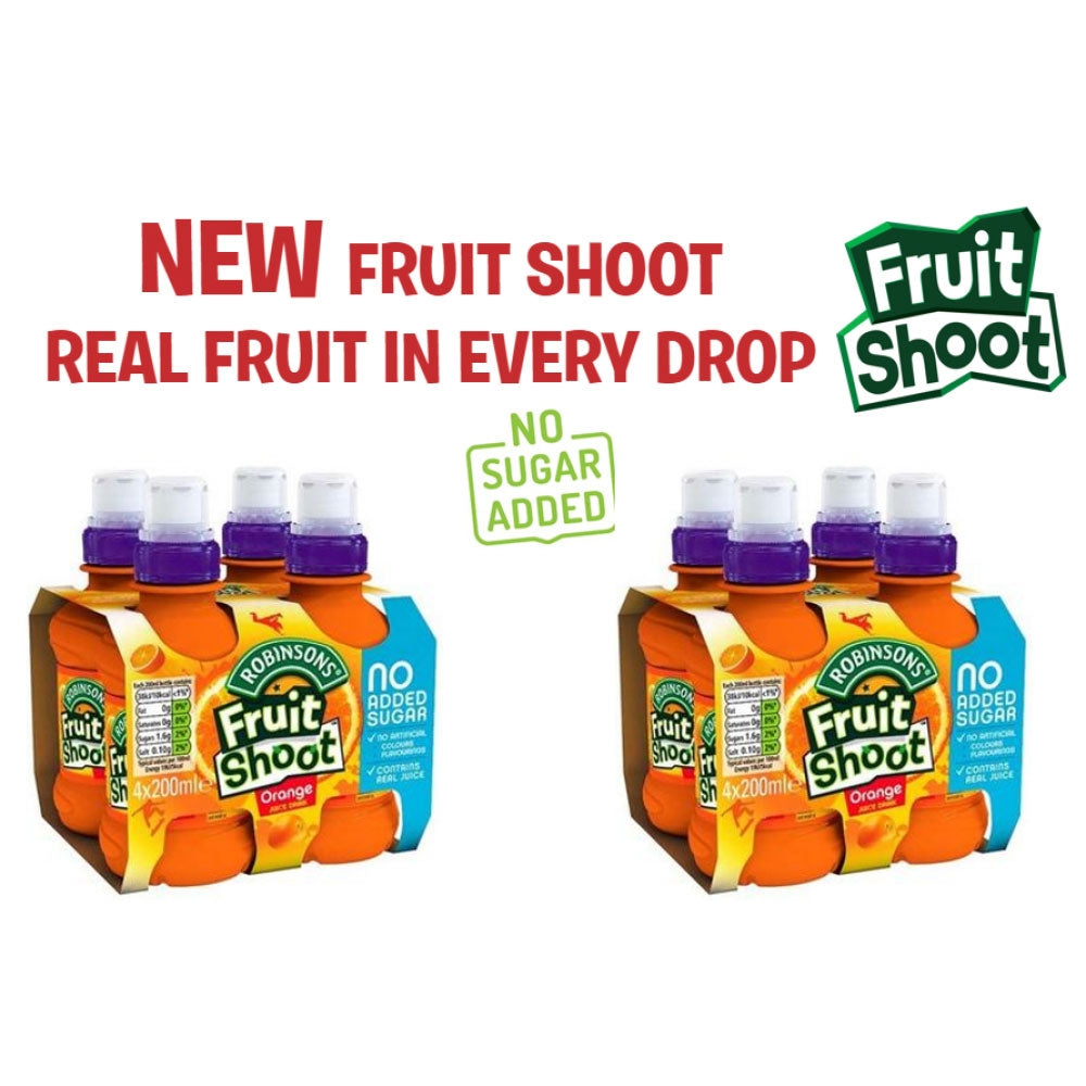 Robinsons Fruit Shoots Orange Flavoured Juice Drink 4 x 200ml *NO ADDED SUGAR* - UK BUSINESS SUPPLIES