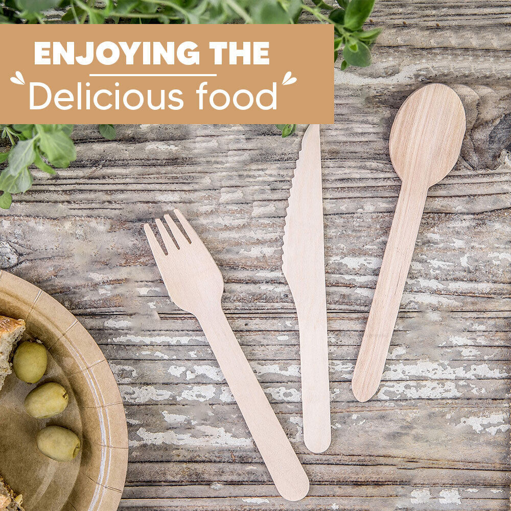 Belgravia Disposables Eco Friendly Wooden Cutlery 100's (ALL SIZES / TYPES)