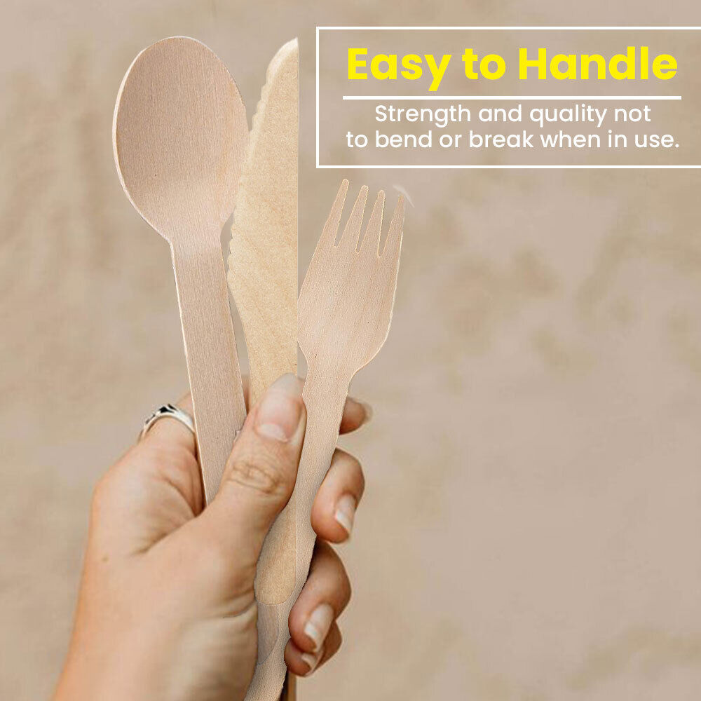 Belgravia Disposables Eco Friendly Wooden Cutlery 100's (ALL SIZES / TYPES)