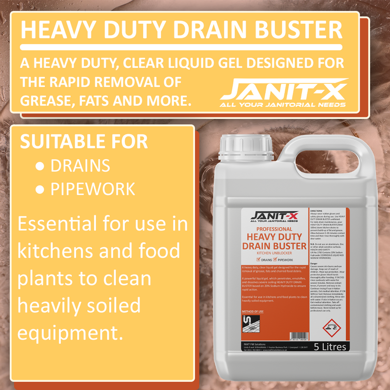 Janit-X Professional Heavy Duty Drain Buster 5 Litre