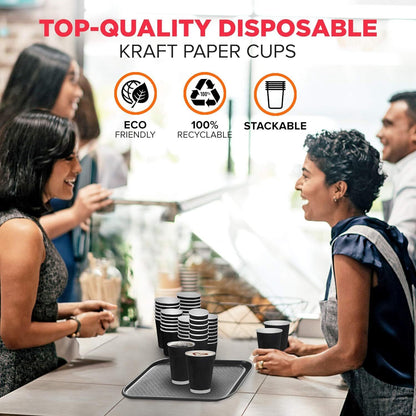 Belgravia 25cl/8oz Triple Walled Black Ripple Cups 25's