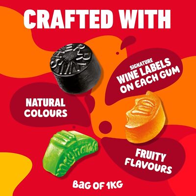 Maynards Bassetts Wine Gums, Mega Sharing Bag 1kg