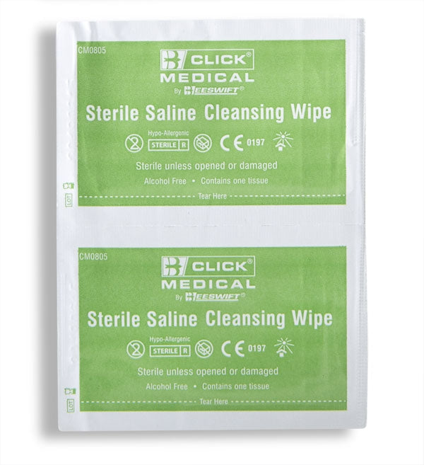 Beeswift Medical Sterile Saline Wipes Boxed x 100's, 10x10cm