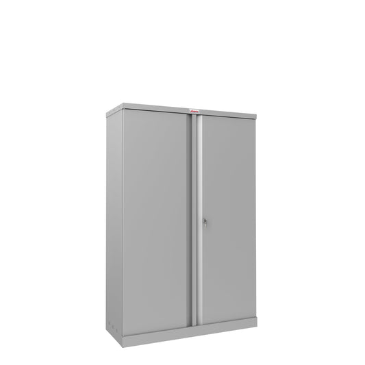 Phoenix SCL Series 2 Door 3 Shelf Steel Storage Cupboard in Grey with Key Lock SCL1491GGK