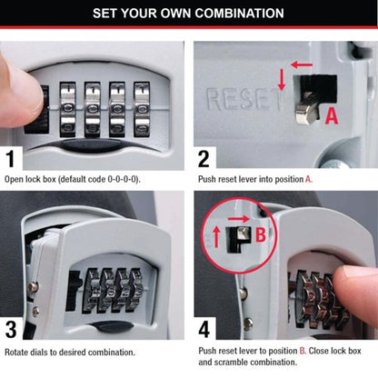 Master Lock Select Access 4-Digit Combination Lock Key Storage Unit 5401D
