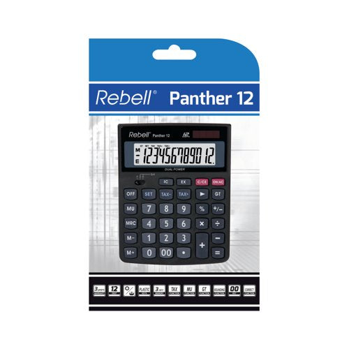 Rebell Panther 12 Bx Desktop Calculator RE-PANTHER 12 BX