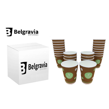 12oz Belgravia 100% Biodegradable Ripple Paper Cups 25s