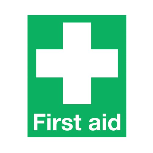 Safety Sign First Aid Sign PVC 100x250mm FA00619R