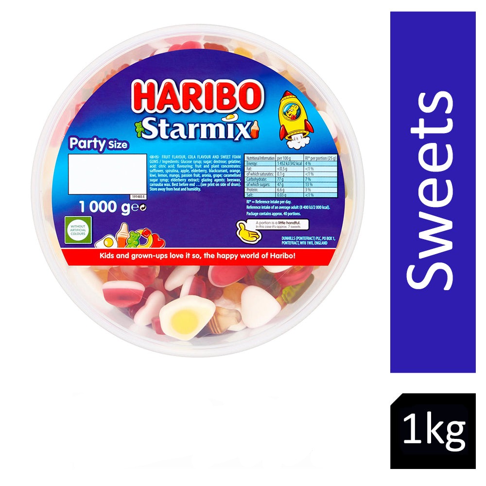 Haribo Starmix 1kg Drum - UK BUSINESS SUPPLIES