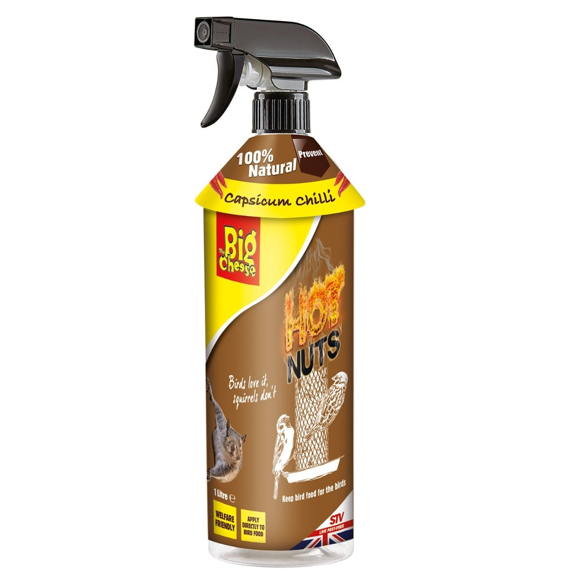 The Big Cheese Hot Nuts Grey Squirrel Deterrent Spray – 1 Litre