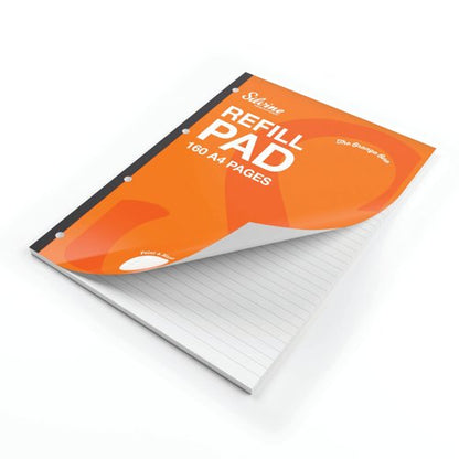 Silvine Punched Feint Ruled Sidebound Refill Pad 160 Pages A4 (6 Pack) A4SRPFM
