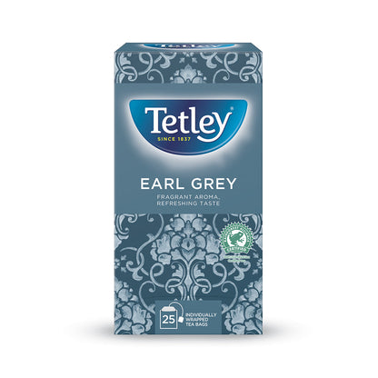 Tetley Earl Grey Teabags,  Individually Wrapped & Enveloped 25's