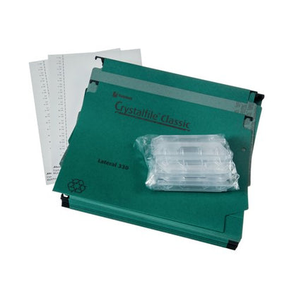 Rexel Crystalfile Classic 50mm Lateral File Green (Pack of 25) 70672