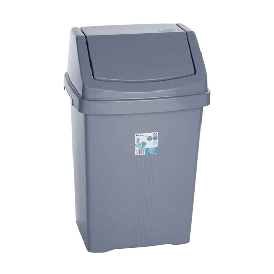 Wham Casa Silver Swing Bin 50 Litre Grey