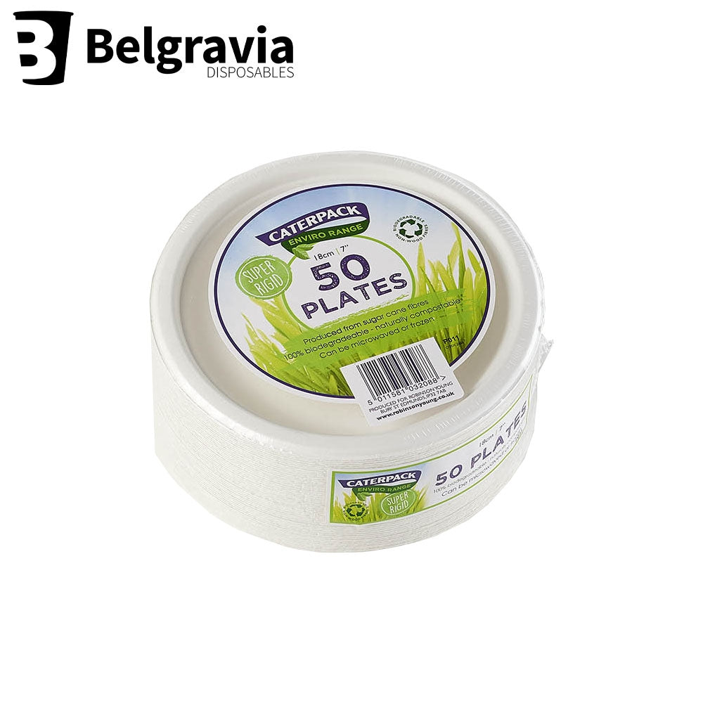 Belgravia Super Rigid 7 Inch Biodegradable Plate (Pack of 50) 3865