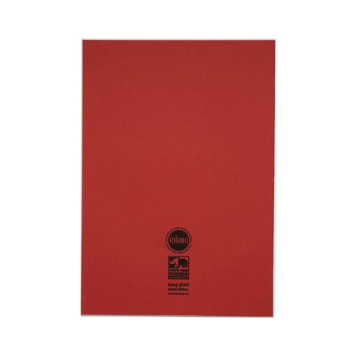 Rhino Exercise Book 80 Page 13x9in 10mm Squares Red Contract (Pack of 50) VDUV080-301-0