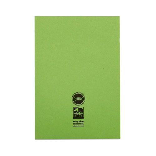 Rhino Exercise Book 80 Page A4 8mm Ruled Light Green Contract (Pack of 50) VEXV668-1205-6