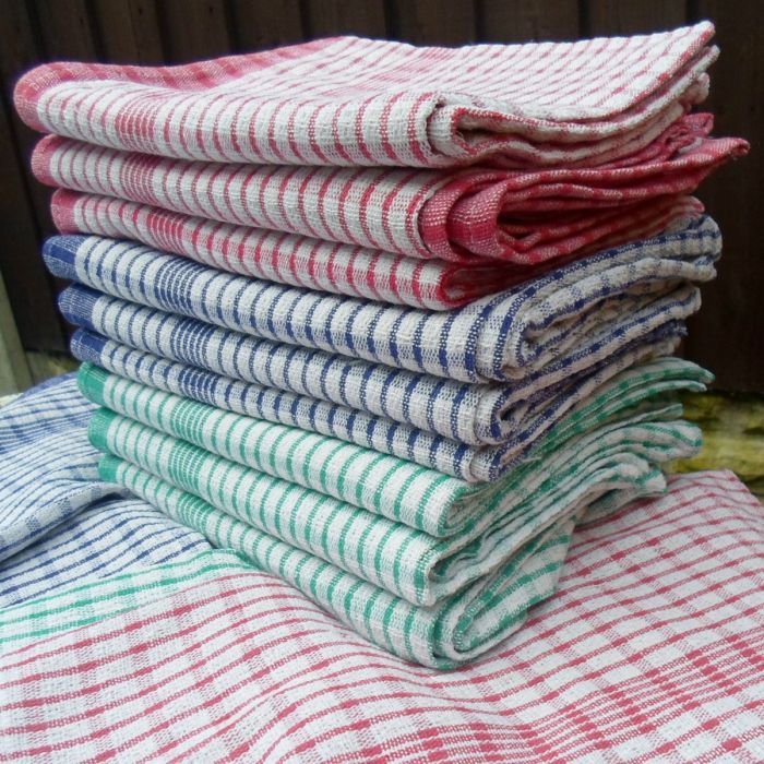 Janit-X Check Design Cotton Tea Towels 430x680mm (Pack of 10)