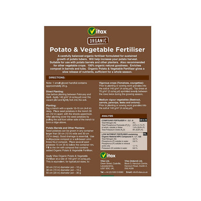 Vitax Organic Potato Fertiliser 4.5Kg Resealable Tub