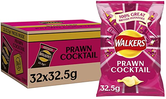 Walkers Prawn Cocktail Crisps Pack 32's - UK BUSINESS SUPPLIES