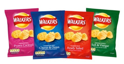 Walkers Multi Box Offer 4 x 32's (Cheese Onion,Ready Salted,Prawn Cocktail, Salt Vinegar)