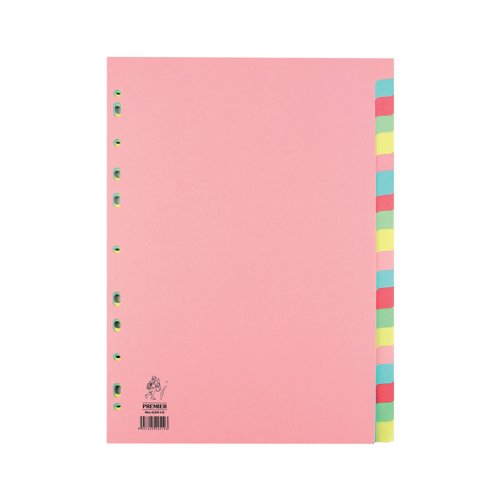 A4 Manilla Divider 110gsm 20-Part Pink with Assorted Tabs WX01517