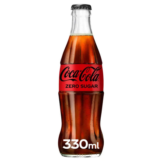 Coca Cola Zero Iconic GLASS Bottles 24x330ml