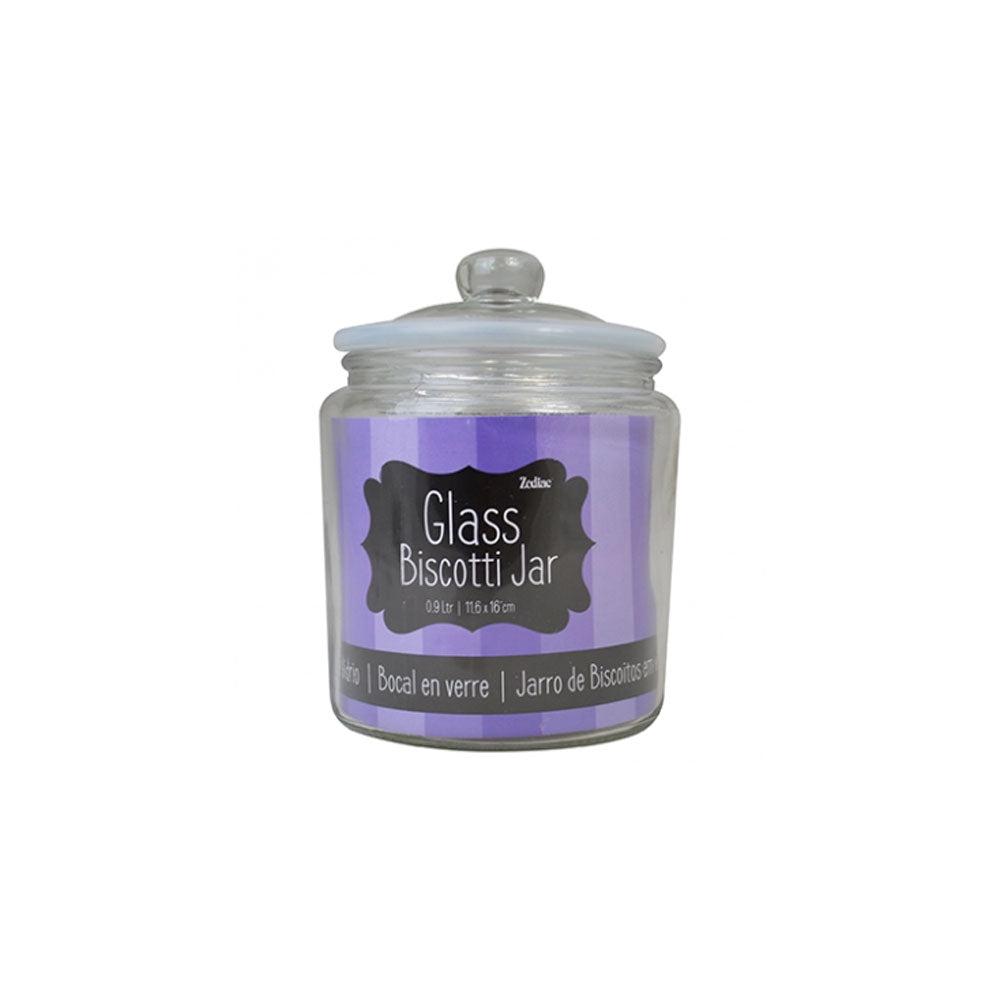 Fixtures Glass Biscotti / Biscuit / Storage Jar 0.9 Litre