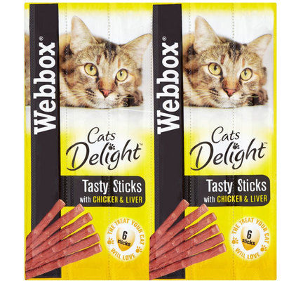GARDEN & PET SUPPLIES - Webbox Cats Tasty Sticks Chicken & Liver 6 Pack