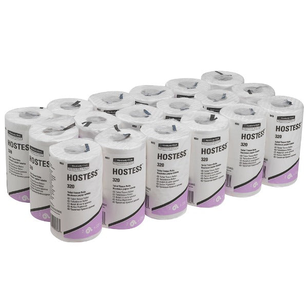 Hostess Standard Roll Toilet Tissue 8653 - 36 rolls x 320 Sheets White, 2 ply sheets (11,520 sheets)