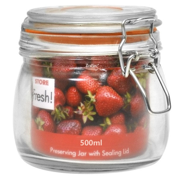 Store Fresh Cliptop Glass Preserving Jar 500ml - Garden & Pet Supplies
