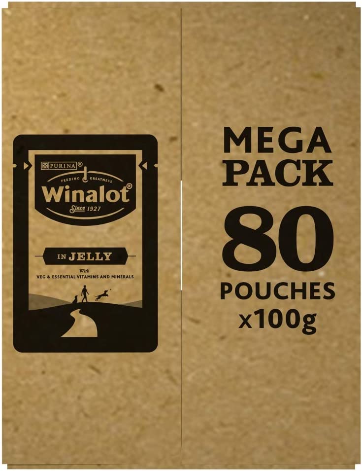 Winalot Wet Dog Food Meaty Chunks in Jelly 80 x 100g