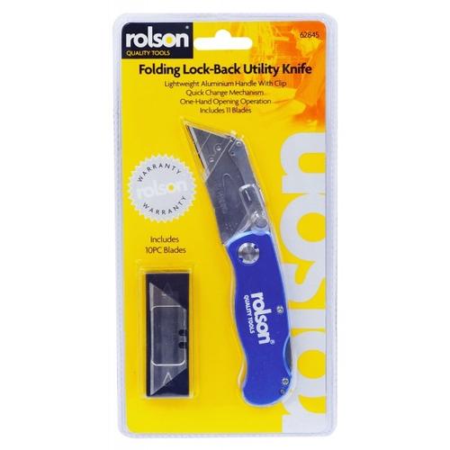 GARDEN & PET SUPPLIES - Rolson Folding Lock-Back Utility Knife (with 11 Blades)