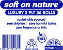Soft on Nature Eco Toilet Rolls 3PLY Luxury Sustainable Tissue {36's}